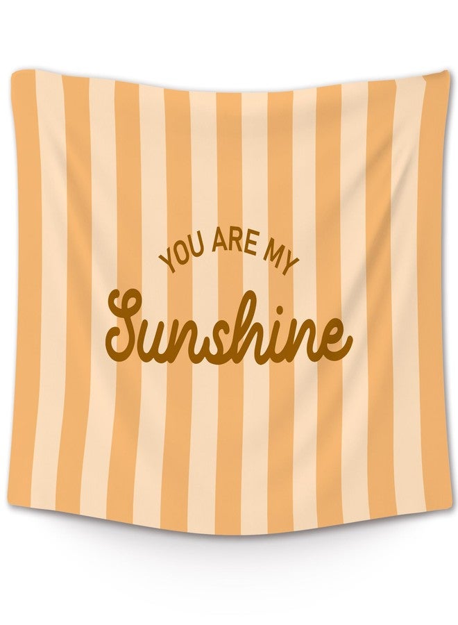 XLDLIOO You Are My Sunshine Kids Classroom Tapestry, Kids Wall Tapestry Hanging for Bedroom, Orange Striped Tapestries Decor Art for Boys Girls Toddler Nursery Room Playroom 40x30in - Image 1